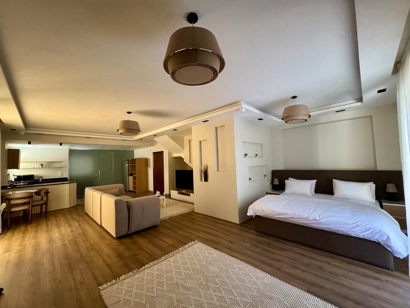 Yasmeen studio bedroom with king bed