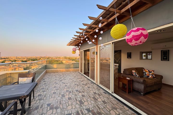 1BR Rooftop with City Views | In Front of Al Rehab